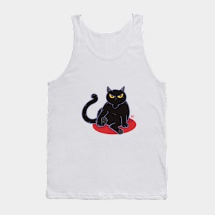 Black cat with ATTITUDE Tank Top